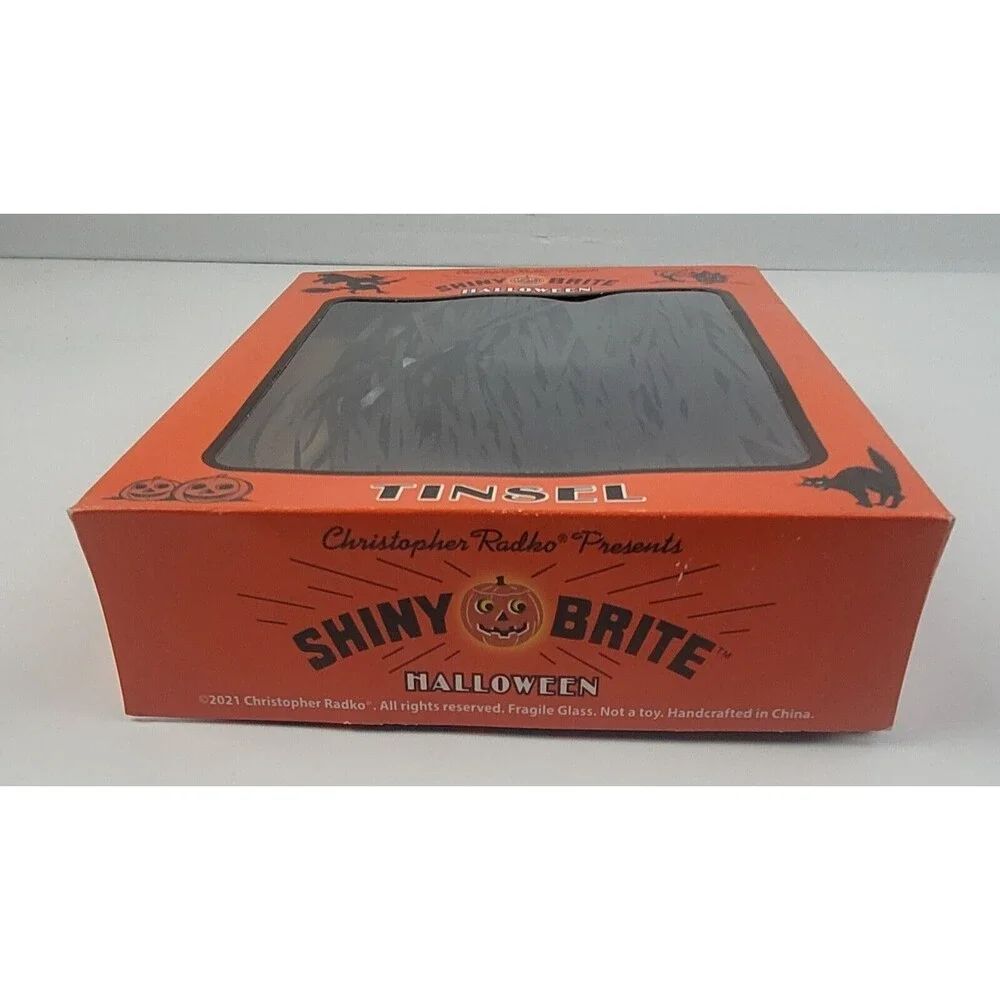 Shiny Brite Black Halloween Tinsel Christopher Radko Decorations